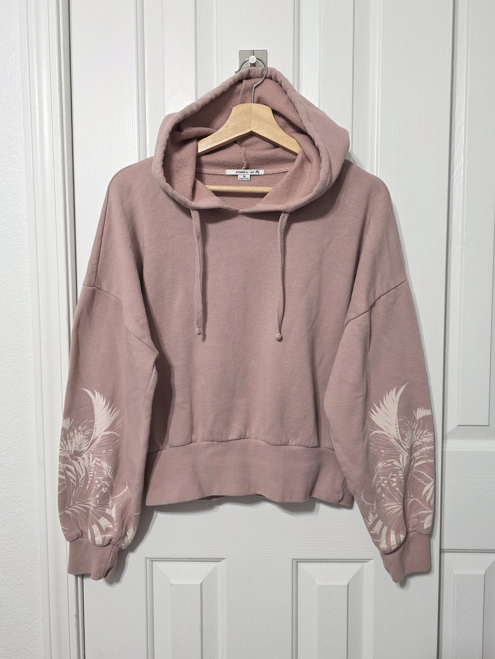 O'Neill Dusty Rose Hoodie With White Boho Sleeve Art